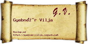 Gyebnár Vilja névjegykártya